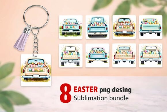 Download "8 Easter Truck with Eggs PNG Sublimatio - Premium Resources