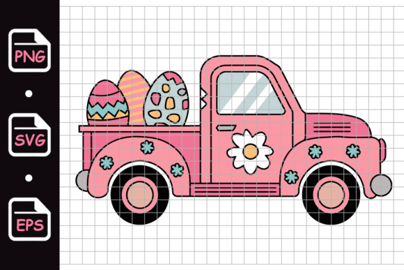 Download Vintage Pink Easter Truck with Eggs - Easter truck with eggs Collection