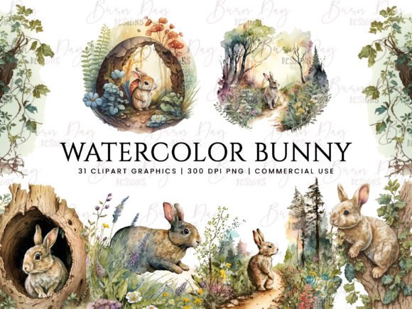 Download Watercolor Bunny Clipart Bundle - Premium Resources